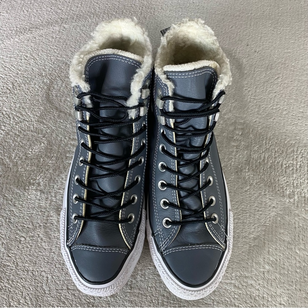 Converse Chuck Taylor City Hiker Lined Hi Shoes Men 7 Women 9 Gray Leather NEW - Picture 8 of 10